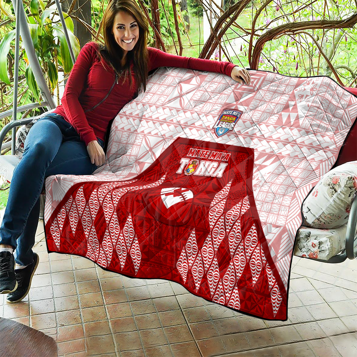 Tonga Rugby Quilt 2023 Pacific Championships Kupesi Ngatu Mate Maa LT05 - Polynesian Pride
