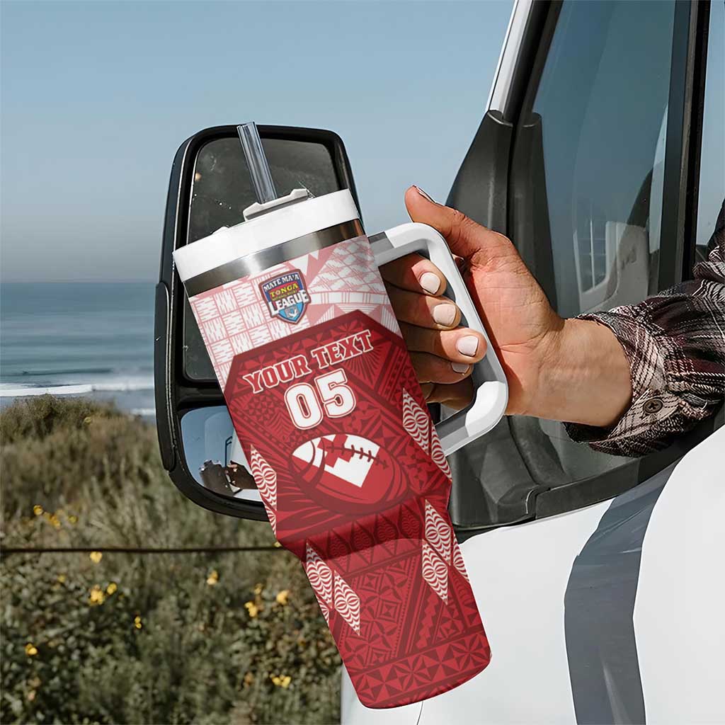 Custom Tonga Rugby Tumbler With Handle 2023 Pacific Championships Kupesi Ngatu Mate Maa