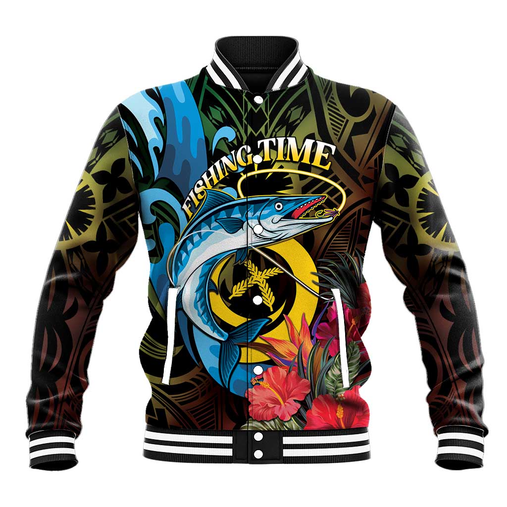 Vanuatu Fishing Baseball Jacket It's Time To Fish
