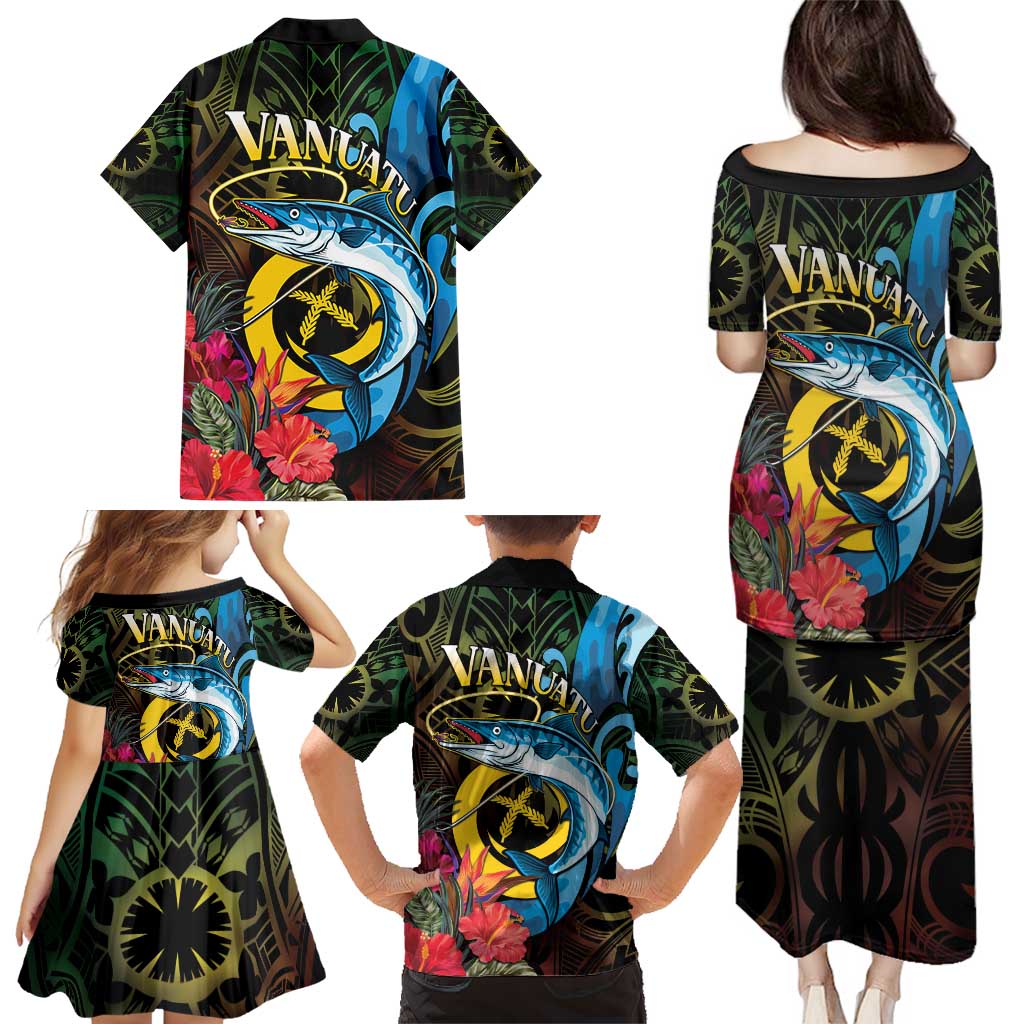 Vanuatu Fishing Family Matching Puletasi and Hawaiian Shirt It's Time To Fish