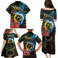 Vanuatu Fishing Family Matching Puletasi and Hawaiian Shirt It's Time To Fish