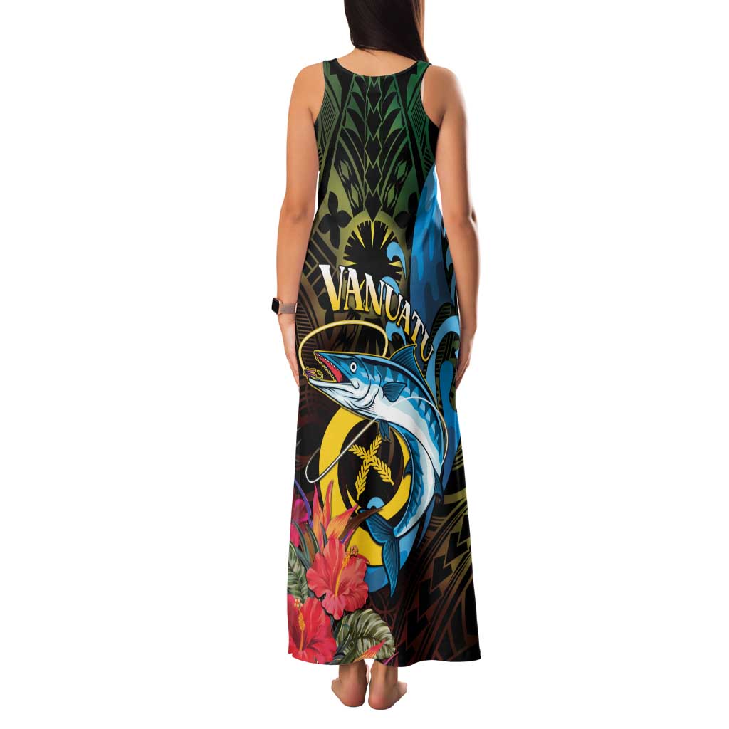 Vanuatu Fishing Family Matching Tank Maxi Dress and Hawaiian Shirt It's Time To Fish LT05 - Polynesian Pride