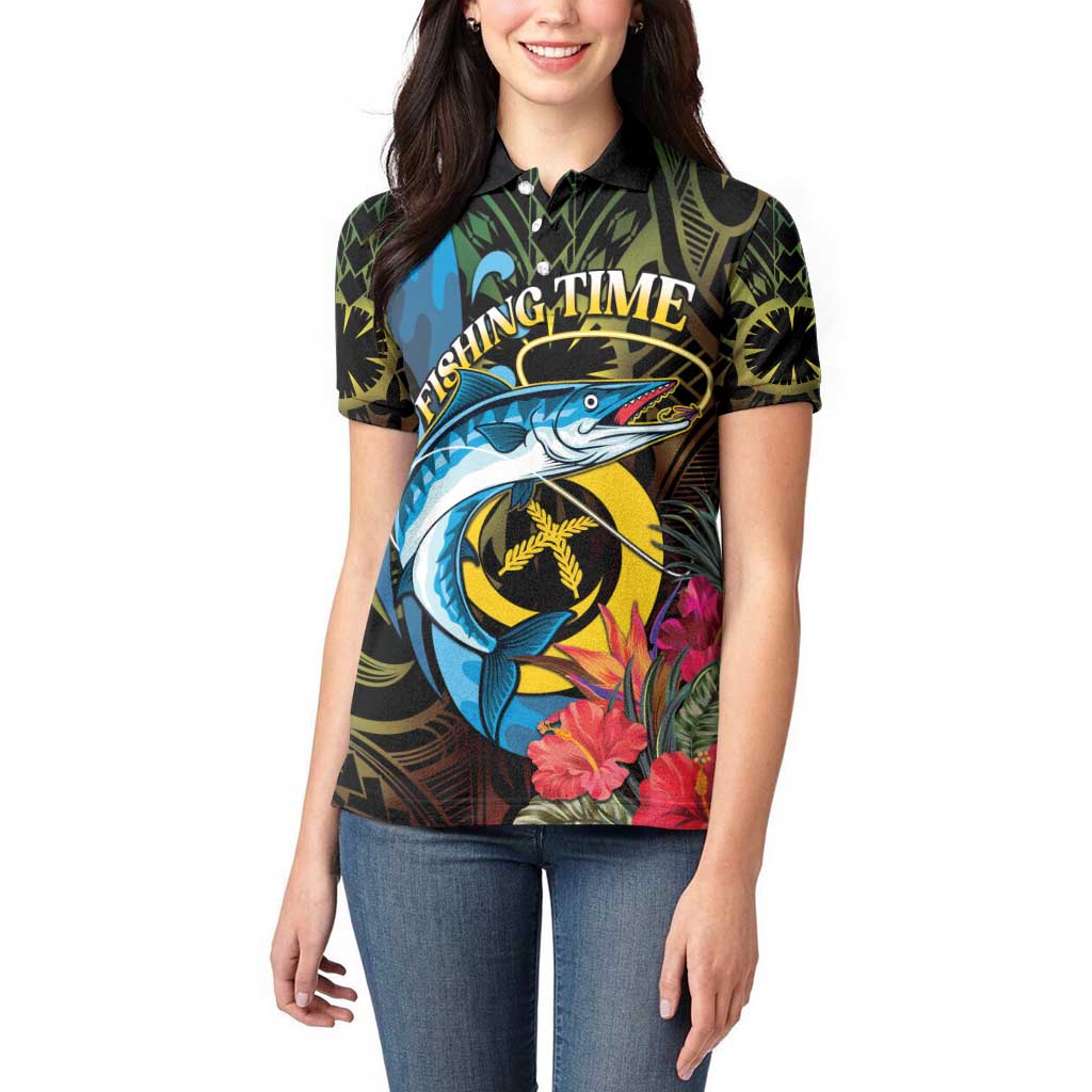 Vanuatu Fishing Women Polo Shirt It's Time To Fish
