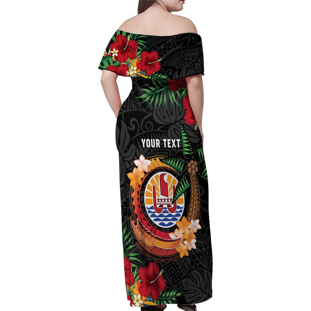 Personalised French Polynesia Outrigger Canoe Race Family Matching Off Shoulder Maxi Dress and Hawaiian Shirt Tropical Vibe LT05 - Polynesian Pride