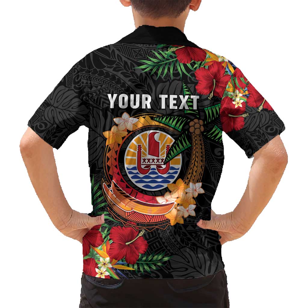 Personalised French Polynesia Outrigger Canoe Race Family Matching Off Shoulder Short Dress and Hawaiian Shirt Tropical Vibe LT05 - Polynesian Pride