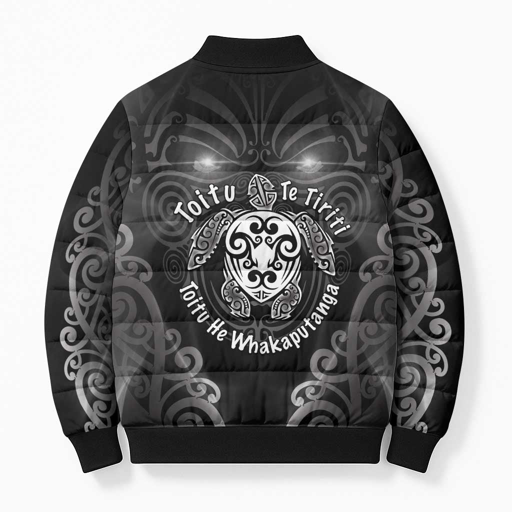 Aotearoa Toitu Te Tiriti Bomber Puffer Jacket Ka Mua Ka Muri