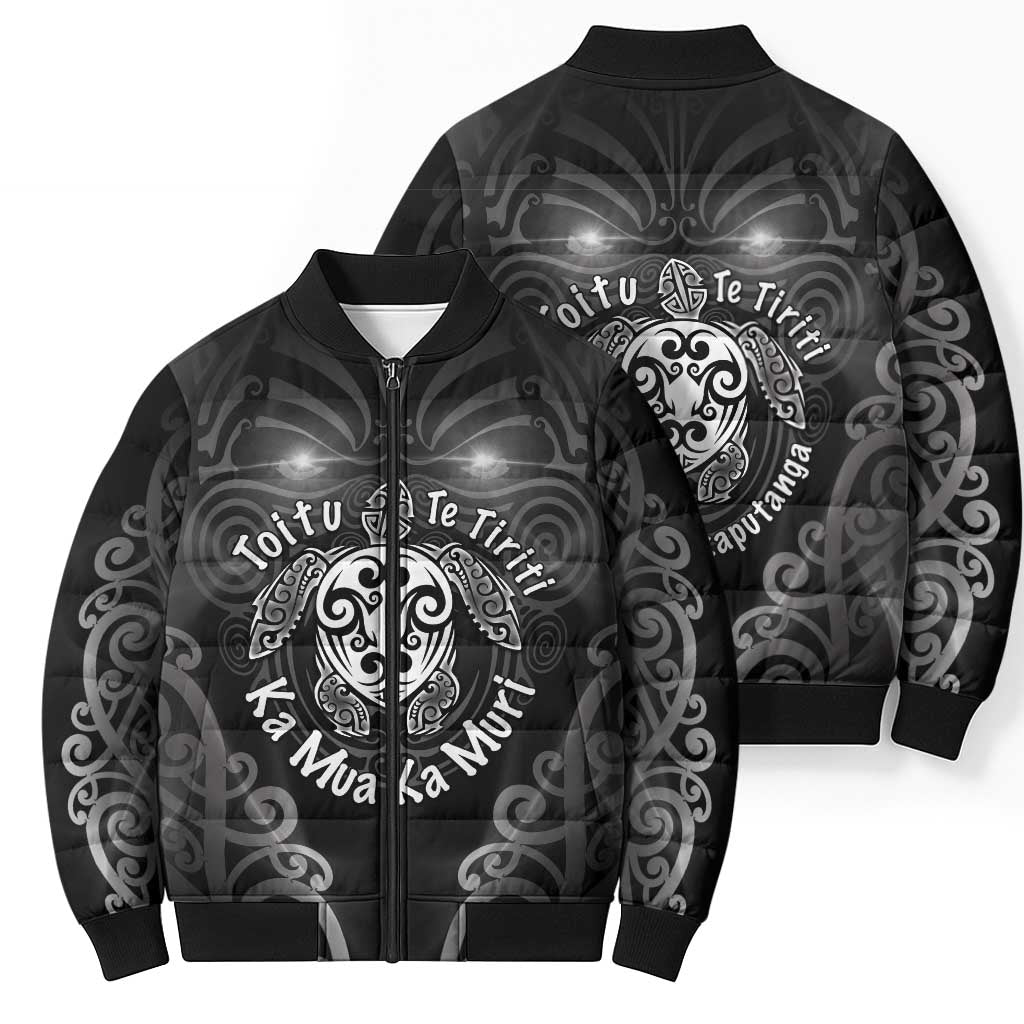 Aotearoa Toitu Te Tiriti Bomber Puffer Jacket Ka Mua Ka Muri