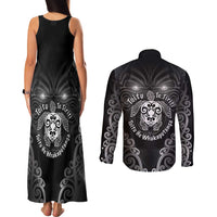 Aotearoa Toitu Te Tiriti Couples Matching Tank Maxi Dress and Long Sleeve Button Shirt Ka Mua Ka Muri LT05 - Polynesian Pride