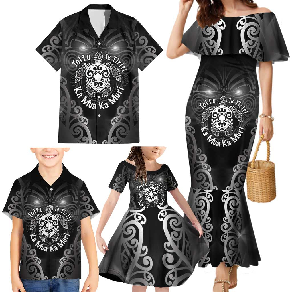 Aotearoa Toitu Te Tiriti Family Matching Mermaid Dress and Hawaiian Shirt Ka Mua Ka Muri LT05 - Polynesian Pride