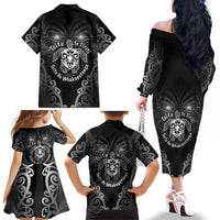 Aotearoa Toitu Te Tiriti Family Matching Off The Shoulder Long Sleeve Dress and Hawaiian Shirt Ka Mua Ka Muri LT05 - Polynesian Pride