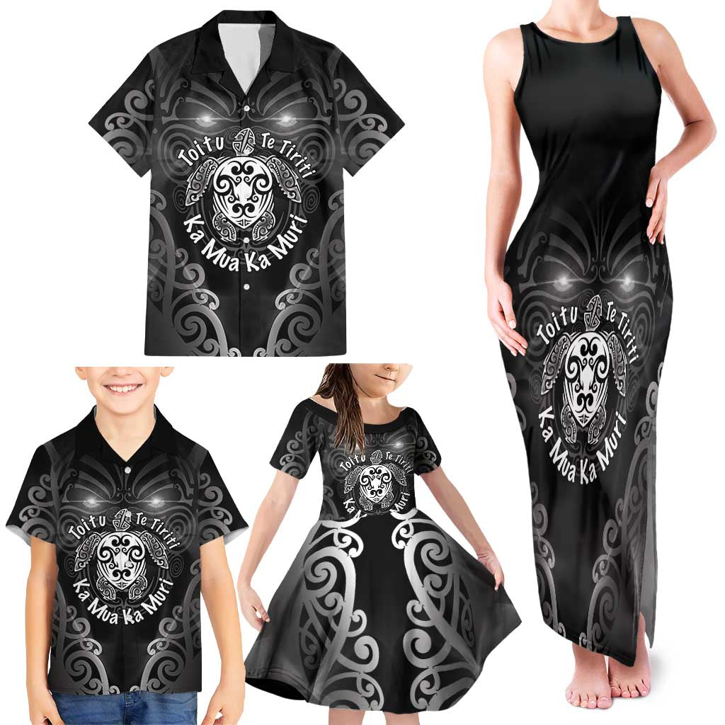 Aotearoa Toitu Te Tiriti Family Matching Tank Maxi Dress and Hawaiian Shirt Ka Mua Ka Muri LT05 - Polynesian Pride