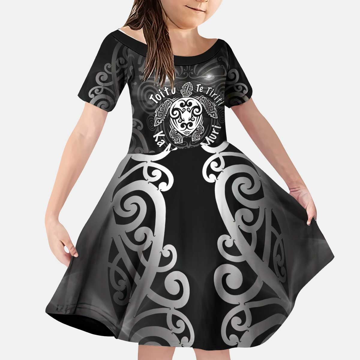 Aotearoa Toitu Te Tiriti Kid Short Sleeve Dress Ka Mua Ka Muri