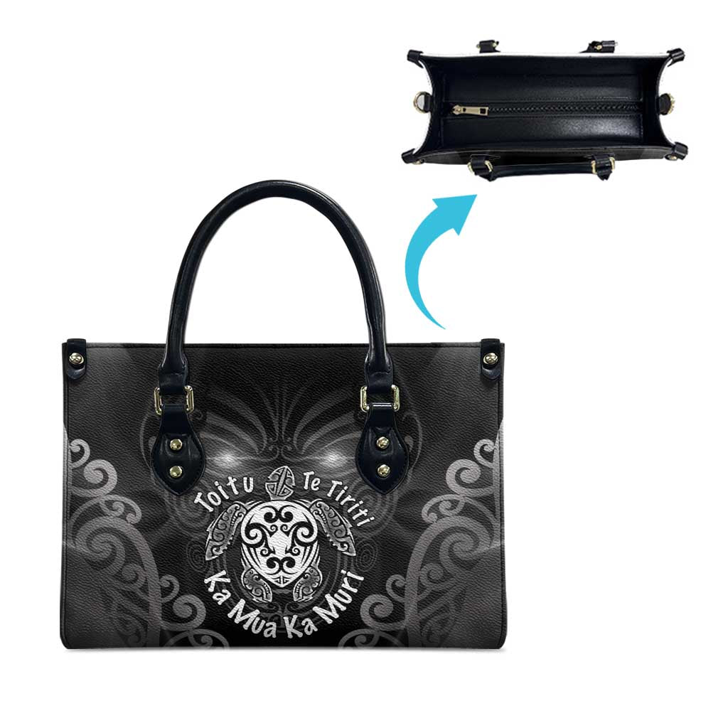 Aotearoa Toitu Te Tiriti Leather Bag Ka Mua Ka Muri