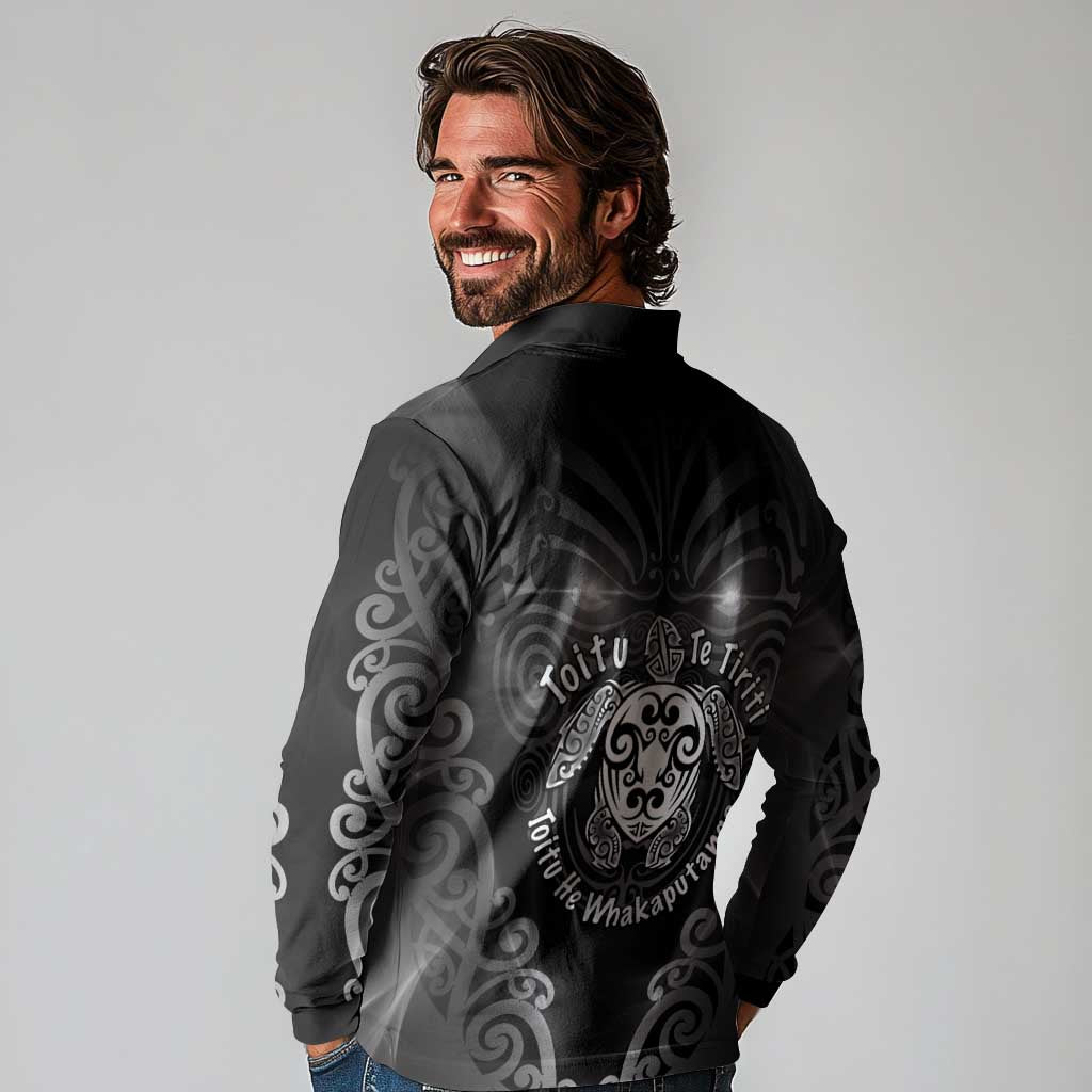 Aotearoa Toitu Te Tiriti Long Sleeve Polo Shirt Ka Mua Ka Muri