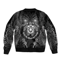 Aotearoa Toitu Te Tiriti Sleeve Zip Bomber Jacket Ka Mua Ka Muri