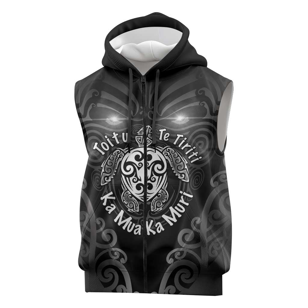 Aotearoa Toitu Te Tiriti Sleeveless Zip Hoodie Ka Mua Ka Muri