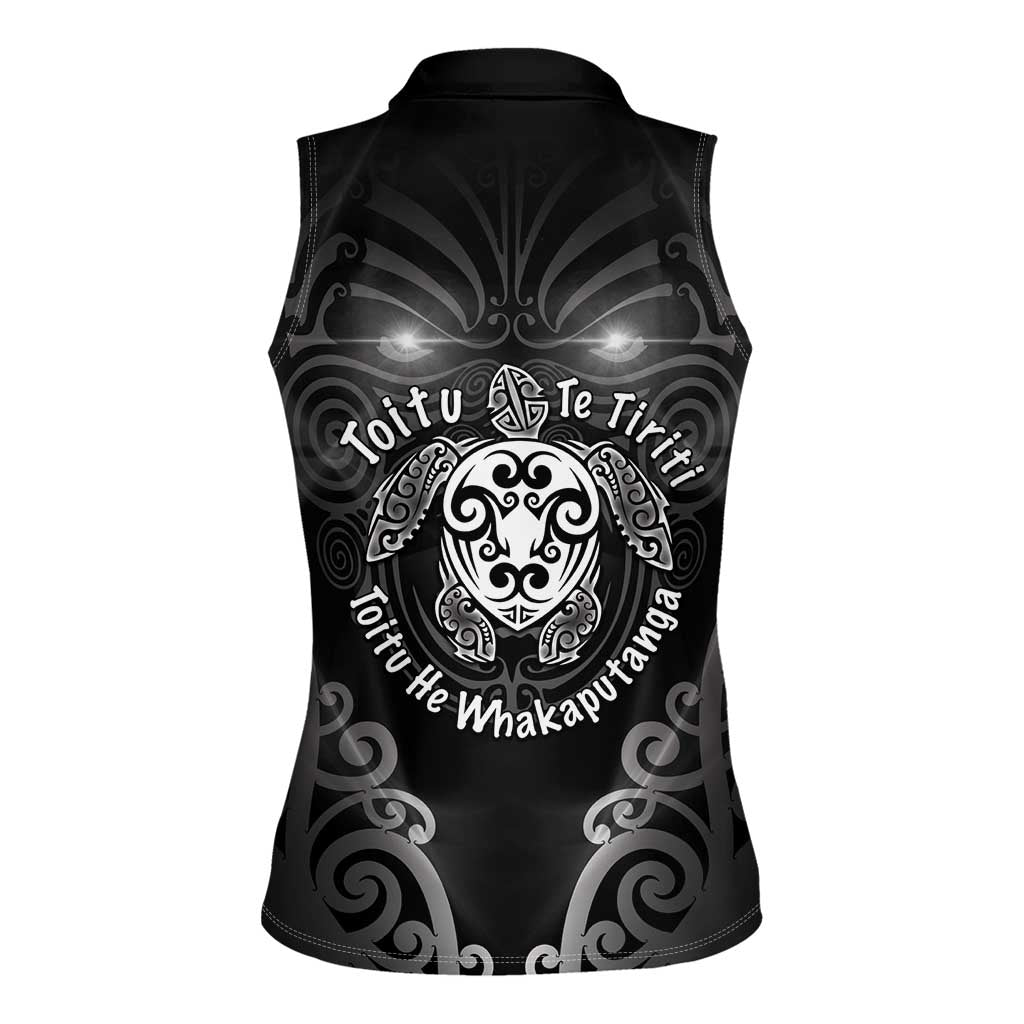 Aotearoa Toitu Te Tiriti Women Sleeveless Polo Shirt Ka Mua Ka Muri