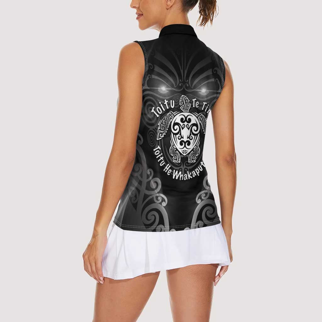 Aotearoa Toitu Te Tiriti Women Sleeveless Polo Shirt Ka Mua Ka Muri