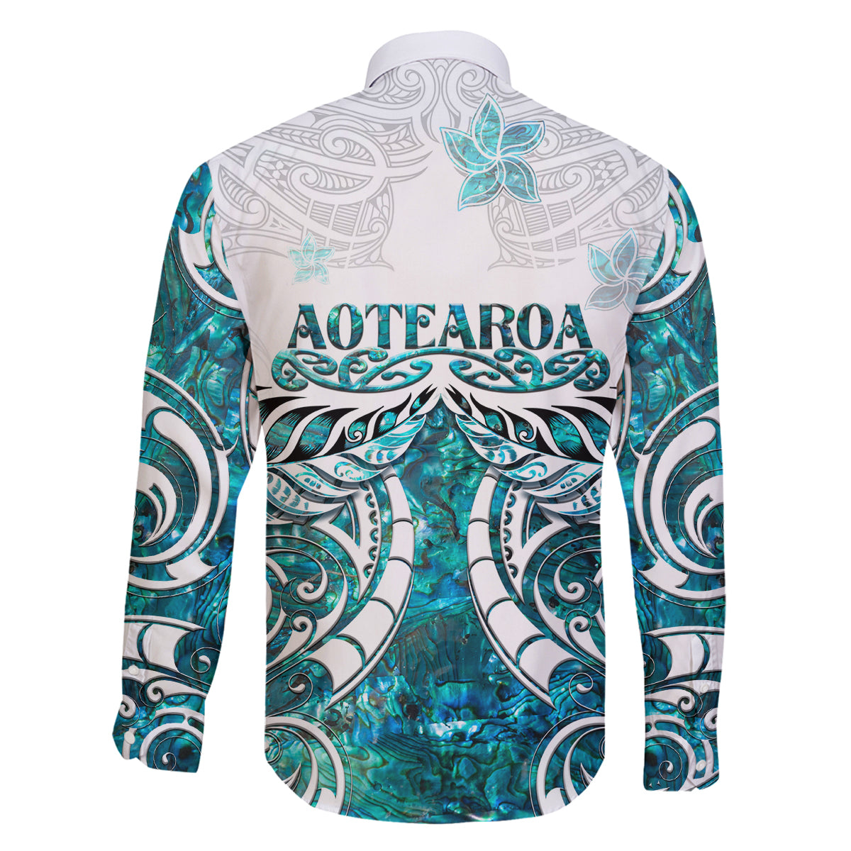 New Zealand Aotearoa Kia Ora Family Matching Summer Maxi Dress and Hawaiian Shirt Paua Shell Maori Silver Fern LT05 - Polynesian Pride
