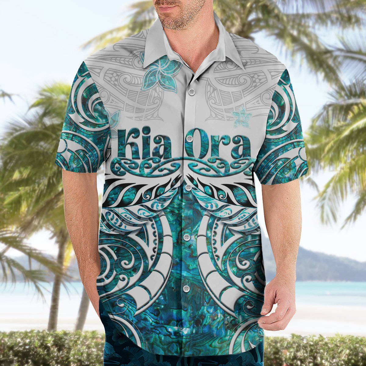 New Zealand Aotearoa Kia Ora Hawaiian Shirt Paua Shell Maori Silver Fern LT05 - Polynesian Pride