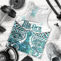 New Zealand Aotearoa Kia Ora Men Tank Top Paua Shell Maori Silver Fern LT05 - Polynesian Pride