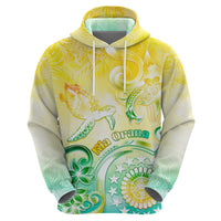 Personalised Cook Islands Kia Orana Hoodie Polynesian Turtle With Circle Stars LT05 - Polynesian Pride
