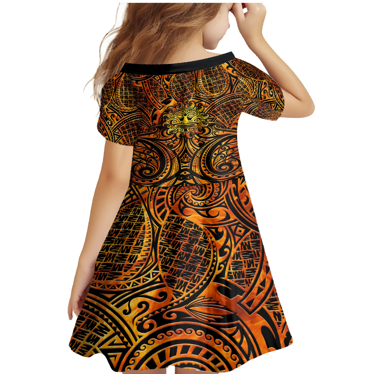 New Zealand Tamanuitera The Sun Family Matching Mermaid Dress and Hawaiian Shirt Maori Pattern LT05 - Polynesian Pride
