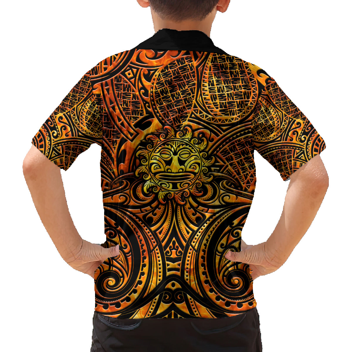 New Zealand Tamanuitera The Sun Family Matching Summer Maxi Dress and Hawaiian Shirt Maori Pattern LT05 - Polynesian Pride