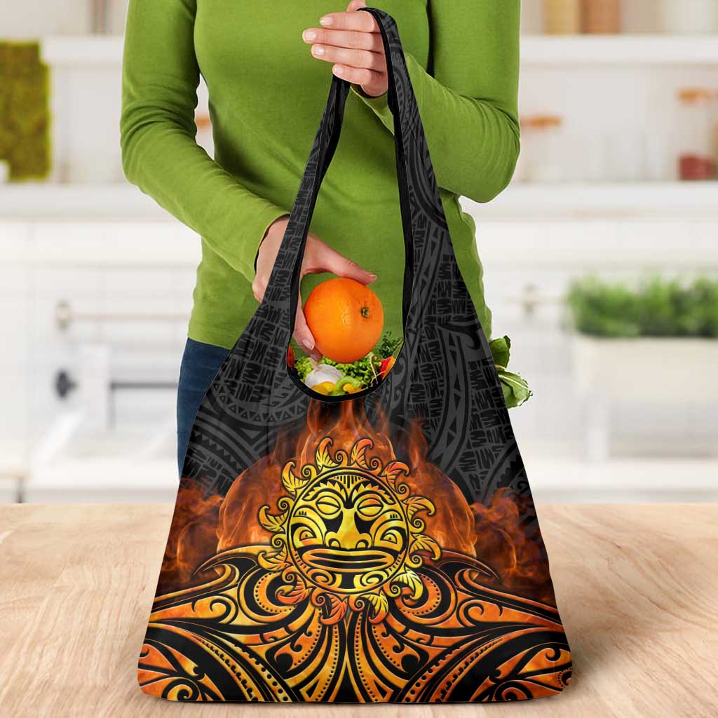 New Zealand Tamanuitera The Sun Grocery Bag Maori Pattern