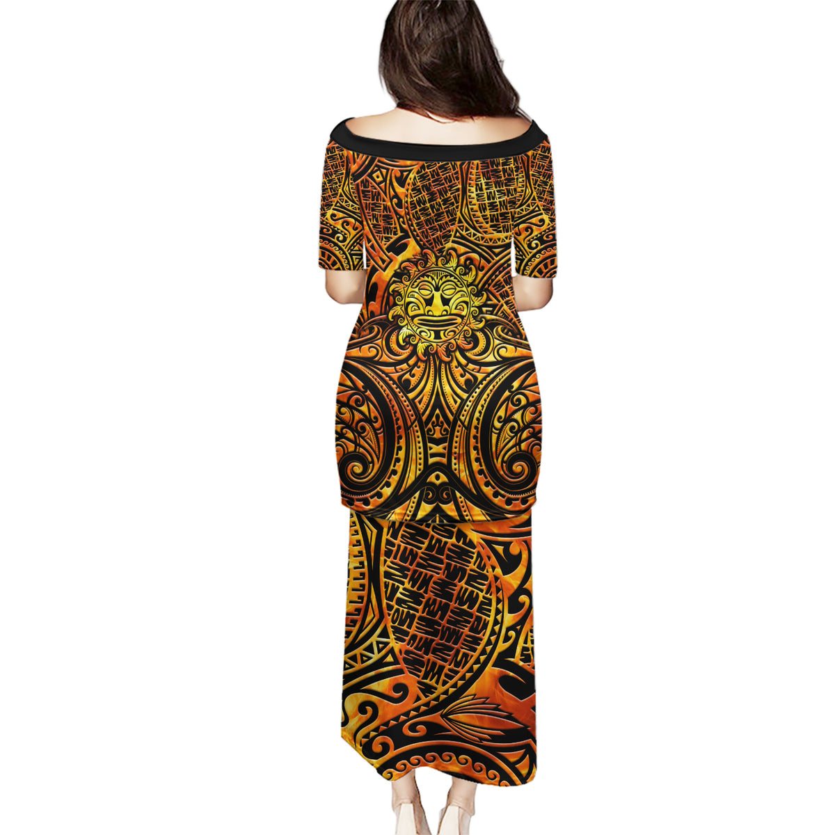 New Zealand Tamanuitera The Sun Puletasi Maori Pattern