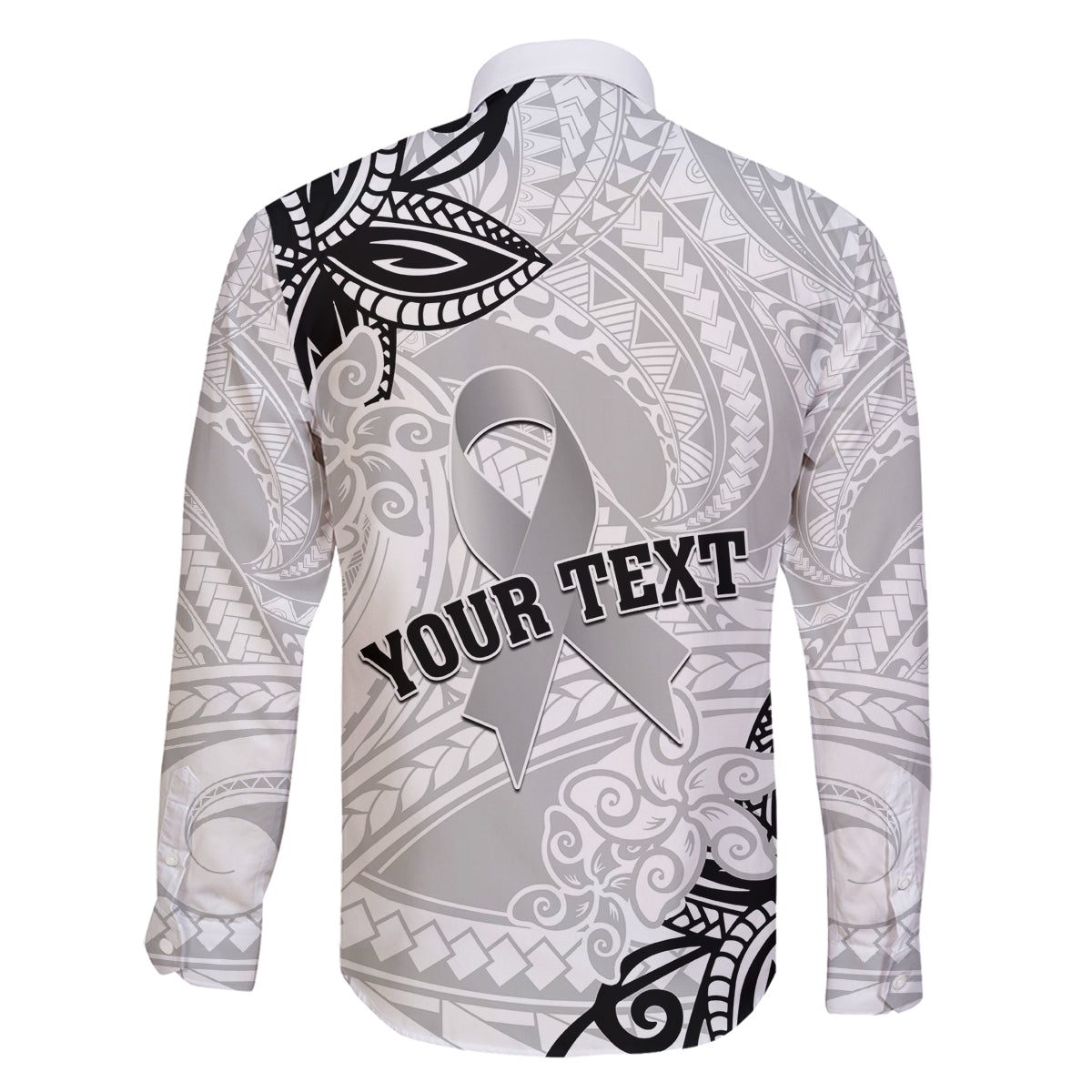 Personalised Polynesia Brain Cancer Family Matching Off Shoulder Short Dress and Hawaiian Shirt No One Fights Alone