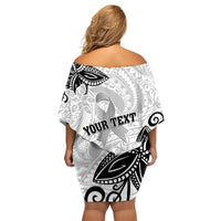Personalised Polynesia Brain Cancer Family Matching Off Shoulder Short Dress and Hawaiian Shirt No One Fights Alone