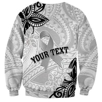 Personalised Polynesia Brain Cancer Sweatshirt No One Fights Alone