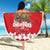 New Zealand Christmas In July Beach Blanket Maori Kiwi Xmas Tree - Red
