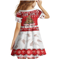 Personalised New Zealand Christmas In July Family Matching Mermaid Dress and Hawaiian Shirt Maori Kiwi Xmas Tree - Red LT05 - Polynesian Pride