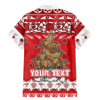 Personalised New Zealand Christmas In July Family Matching Mermaid Dress and Hawaiian Shirt Maori Kiwi Xmas Tree - Red LT05 - Polynesian Pride