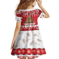 Personalised New Zealand Christmas In July Family Matching Tank Maxi Dress and Hawaiian Shirt Maori Kiwi Xmas Tree - Red LT05 - Polynesian Pride