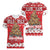 Personalised New Zealand Christmas In July Women V-Neck T-Shirt Maori Kiwi Xmas Tree - Red