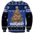 Personalised New Zealand July Christmas Sweatshirt Maori Kiwi Xmas Tree - Blue