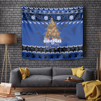 New Zealand July Christmas Tapestry Maori Kiwi Xmas Tree - Blue