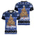Personalised New Zealand July Christmas Women V-Neck T-Shirt Maori Kiwi Xmas Tree - Blue