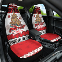 New Zealand July Christmas Car Seat Cover Maori Kiwi Xmas Tree - White