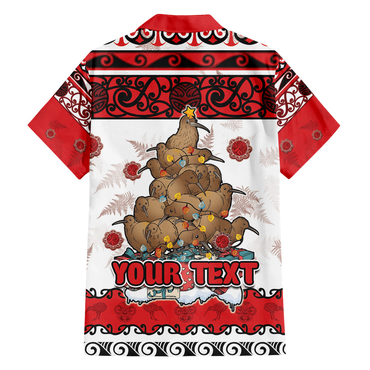 Personalised New Zealand July Christmas Family Matching Long Sleeve Bodycon Dress and Hawaiian Shirt Maori Kiwi Xmas Tree - White LT05 - Polynesian Pride