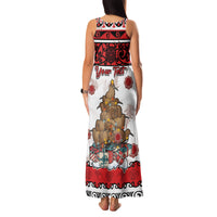 Personalised New Zealand July Christmas Family Matching Tank Maxi Dress and Hawaiian Shirt Maori Kiwi Xmas Tree - White LT05 - Polynesian Pride