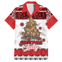 Personalised New Zealand July Christmas Hawaiian Shirt Maori Kiwi Xmas Tree - White