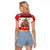 Personalised New Zealand July Christmas Raglan Cropped T Shirt Maori Kiwi Xmas Tree - White
