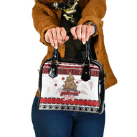 New Zealand July Christmas Shoulder Handbag Maori Kiwi Xmas Tree - White