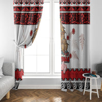 New Zealand July Christmas Window Curtain Maori Kiwi Xmas Tree - White
