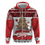 Personalised New Zealand July Christmas Zip Hoodie Maori Kiwi Xmas Tree - White