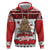 Personalised New Zealand July Christmas Zip Hoodie Maori Kiwi Xmas Tree - White